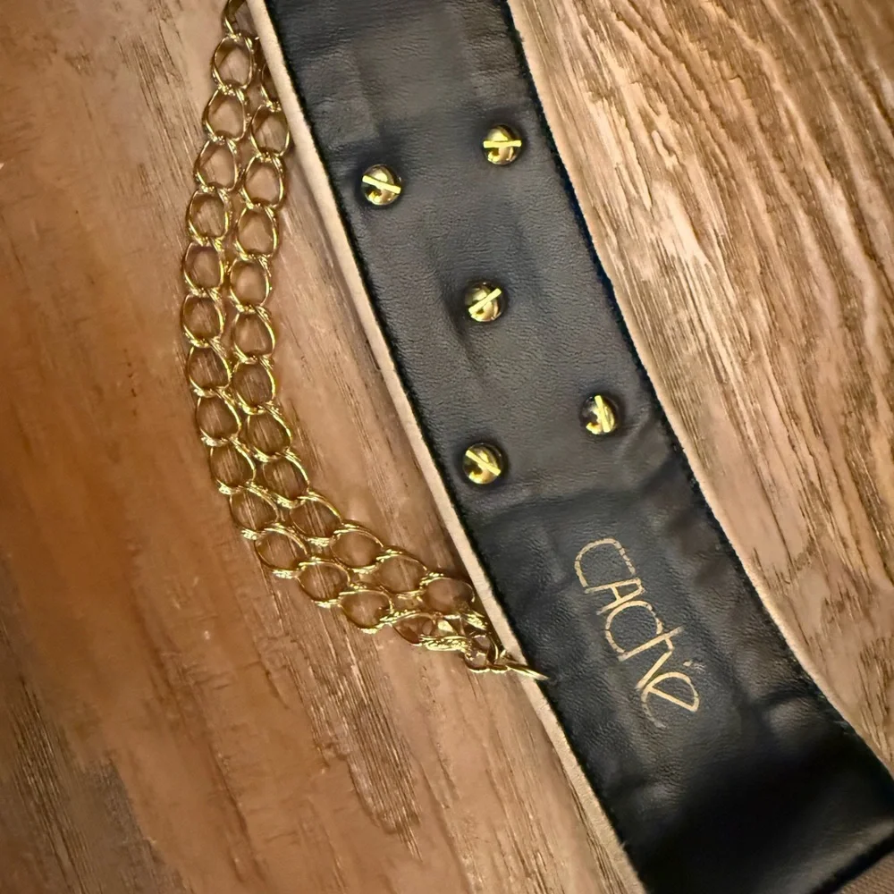VTG Cache Gold Tan Chain Accent Belt Equestrian